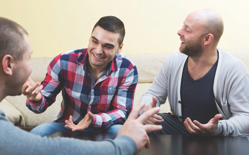 men talking